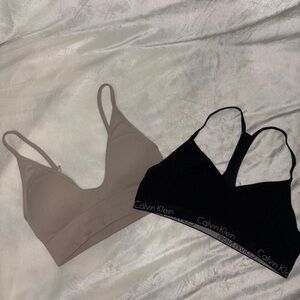 Calvin Klein Black and Aero Tan Bra Intimates & Sleepwear